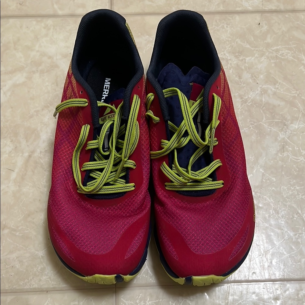 Merrell Shoes Womens 6 Bare Access Flex Running Sneakers Red Low Top J12618